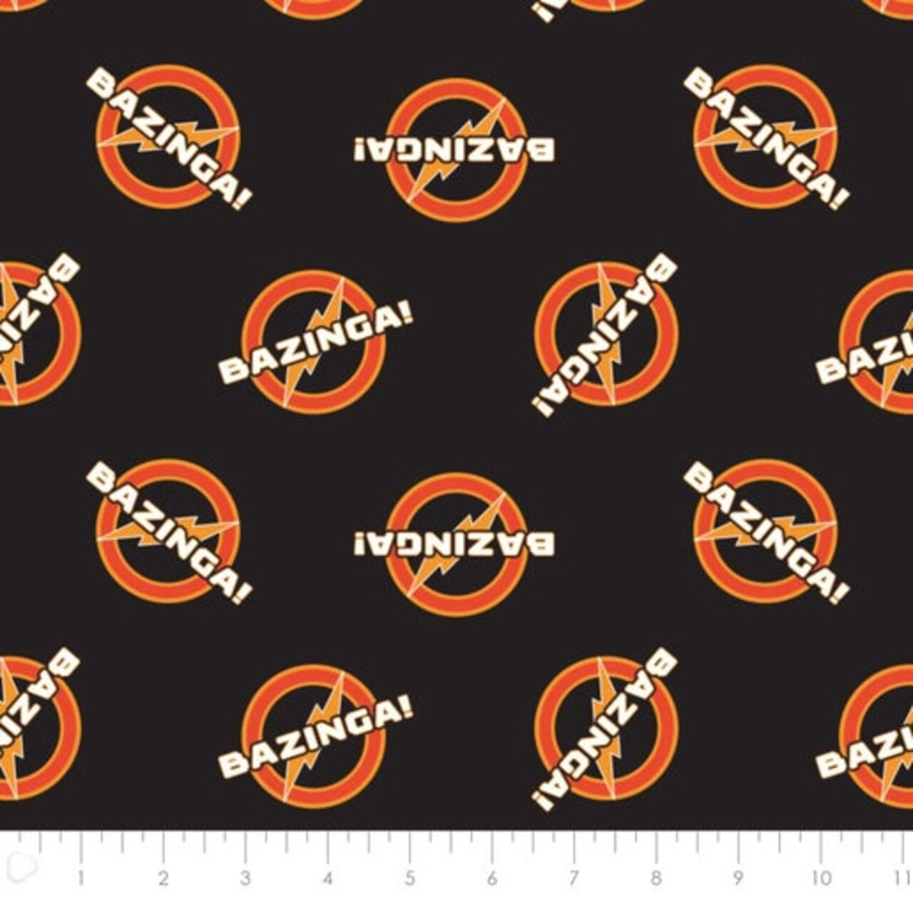 The Big Bang Theory Collection - Bazinga Black Licensed Cotton Fabric by the Yard